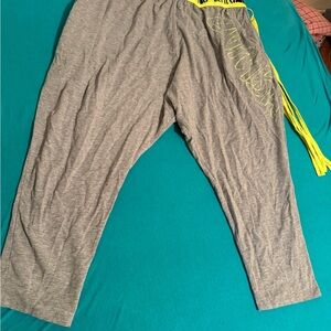 Zumba Fitness Gray Sweatpants with Neon Drawstring